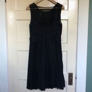 BCBGMAXAZRIA black pleated midi dress